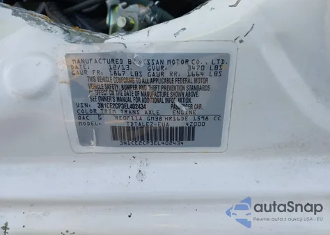 2014 Nissan Versa Note Sv из США, поврежденный, VIN 3N1CE2CP3EL402434